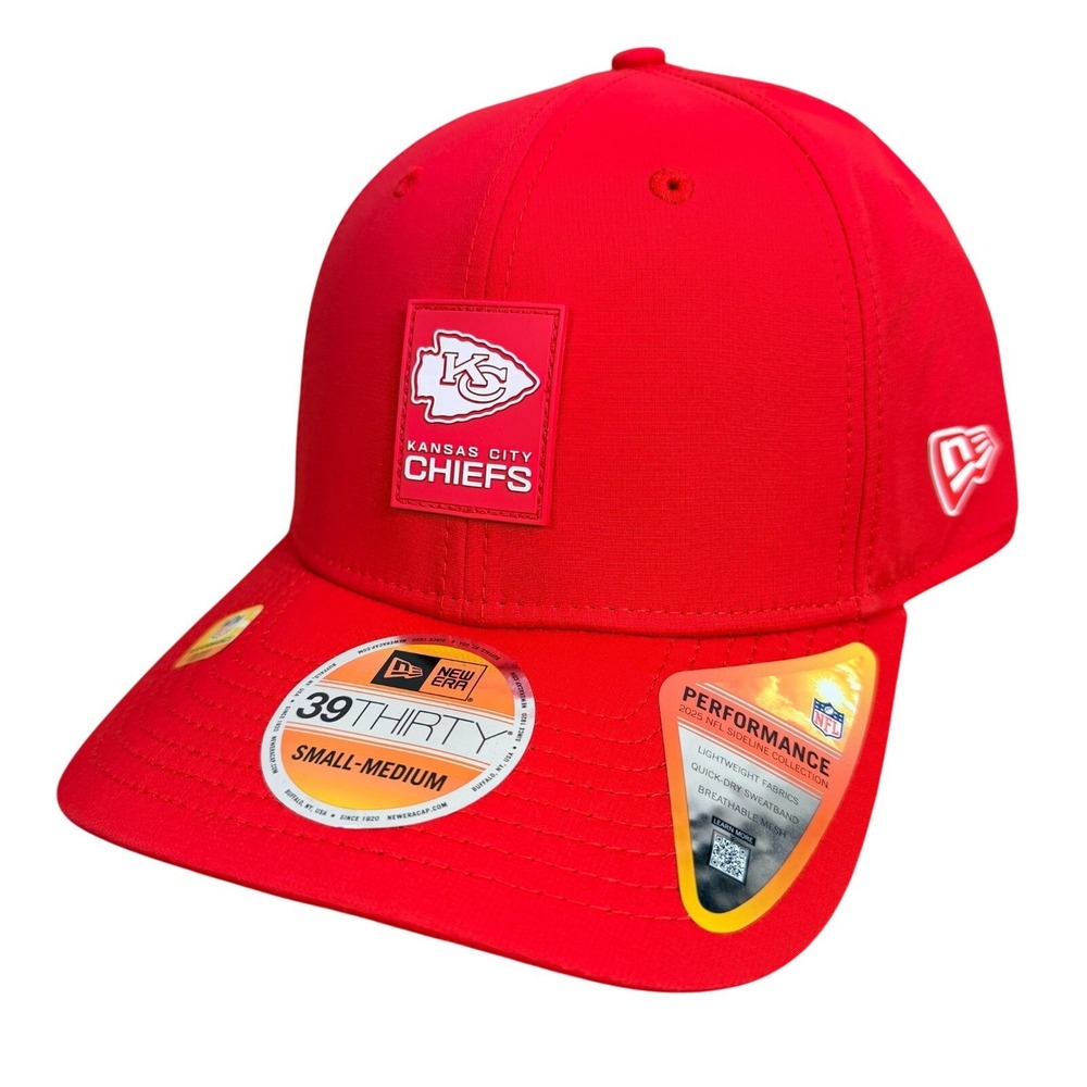 New Era 39Thirty Kansas City Chiefs Sideline Hat Fitted Cap NFL Red S/M Flex $50